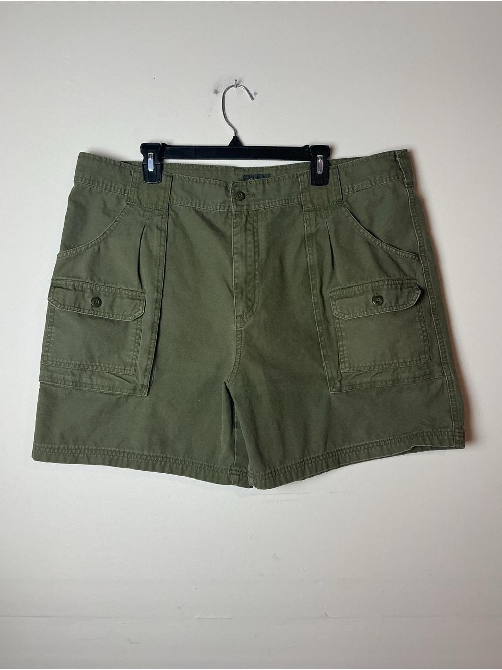 Vtg Cabelas Olive Green Cargo Hiker Shorts Mens 42 Utility Gropcore Y2K